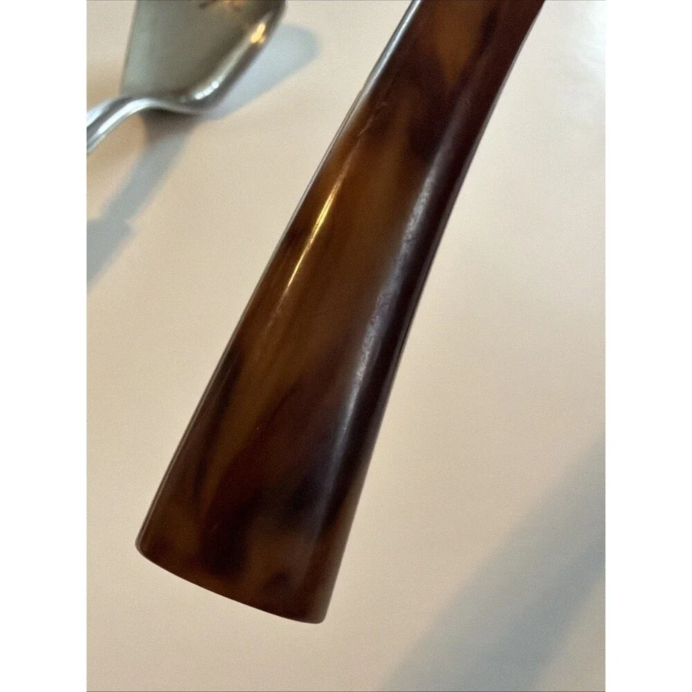 Vintage Caramel Bakelite Utensils Pie Server Ice Cream Scoop and Fork Marbling